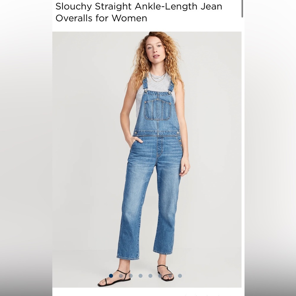 Old navy slouchy straight leg overalls
